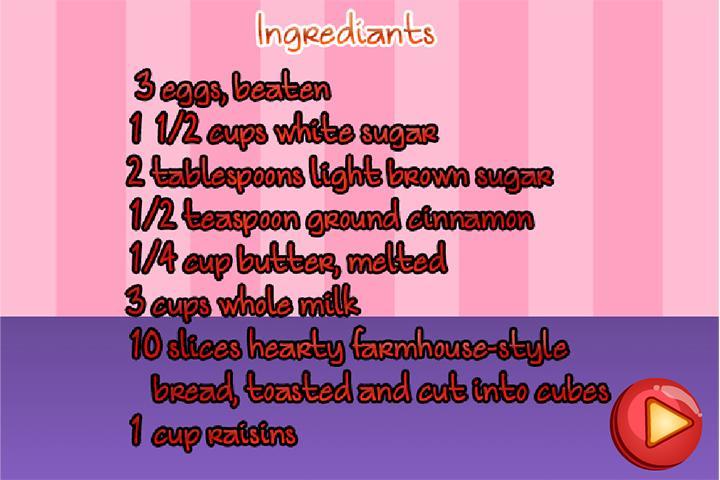 Recipe Game Bread Pudding